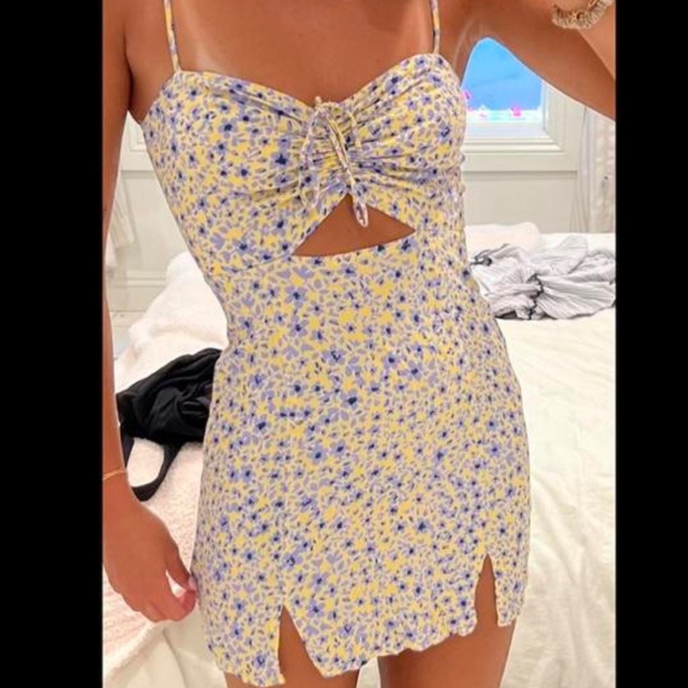 Skylar + Madison yellow and purple sundress.